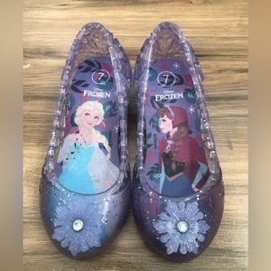 Disney Frozen Light Up Glitter Jellies Size 7 Toddler